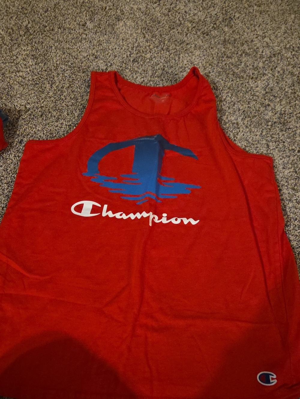 Champion boy’s Red Tank with Blue & White Logo